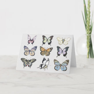 Tarjeta De Agradecimiento Nutrición en blanco de mariposa acuarela