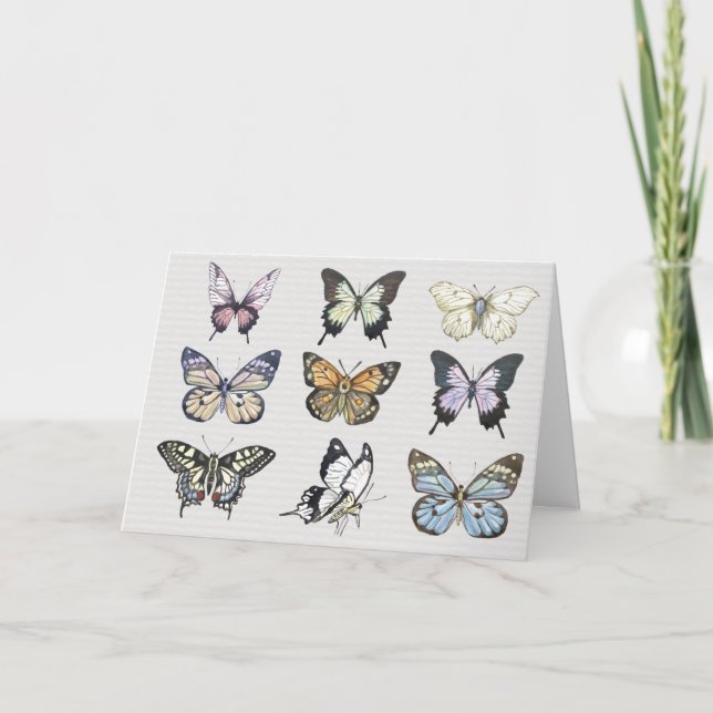 Tarjeta De Agradecimiento Nutrición en blanco de mariposa acuarela (Anverso)