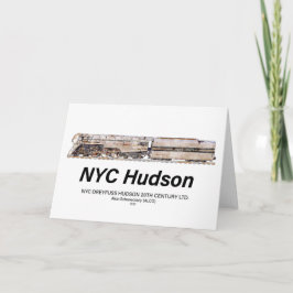 Tarjeta De Agradecimiento NYC Dreyfuss Hudson Steam Locomotive. Profile
