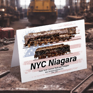 Tarjeta De Agradecimiento NYC Niagara Steam Locomotor Perfil Bandera estadou