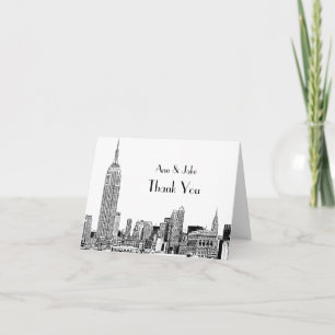 Tarjeta de agradecimiento NYC Skyline Etched 01
