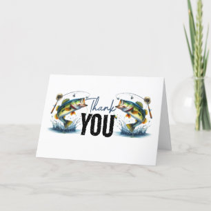 Tarjeta De Agradecimiento O-Fish-Ally Dos pescadores Segundo cumpleaños