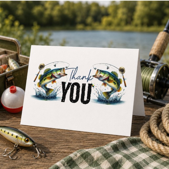 Tarjeta De Agradecimiento O-Fish-Ally Dos Pescando 2º Cumpleaños (O-Fish-Ally Two Fishing 2nd Birthday Thank You Card)