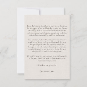 Tarjeta de agradecimiento Oak & Ivory