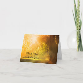 Tarjeta De Agradecimiento Oak Tree en el Boda Sunset Gracias