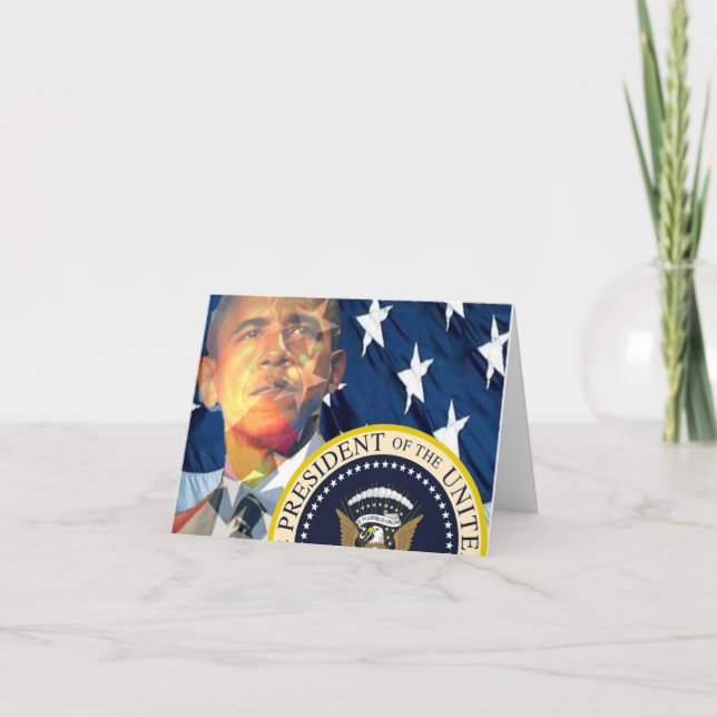 Tarjeta De Agradecimiento Obama Gracias por el voluntario (Anverso)