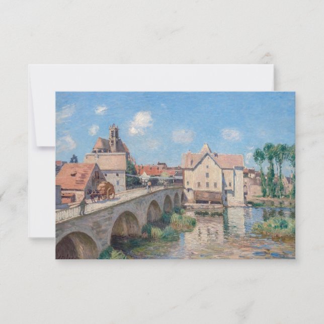 Tarjeta De Agradecimiento Obra de arte de Alfred Sisley - Le Pont de Moret (Anverso)