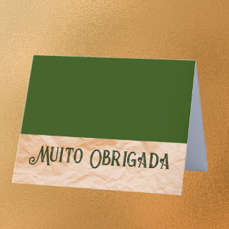 Tarjeta de agradecimiento Obrigada Portuguesa