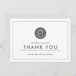 Tarjeta De Agradecimiento Obstetra Temático   Gracias Minimalista Plano