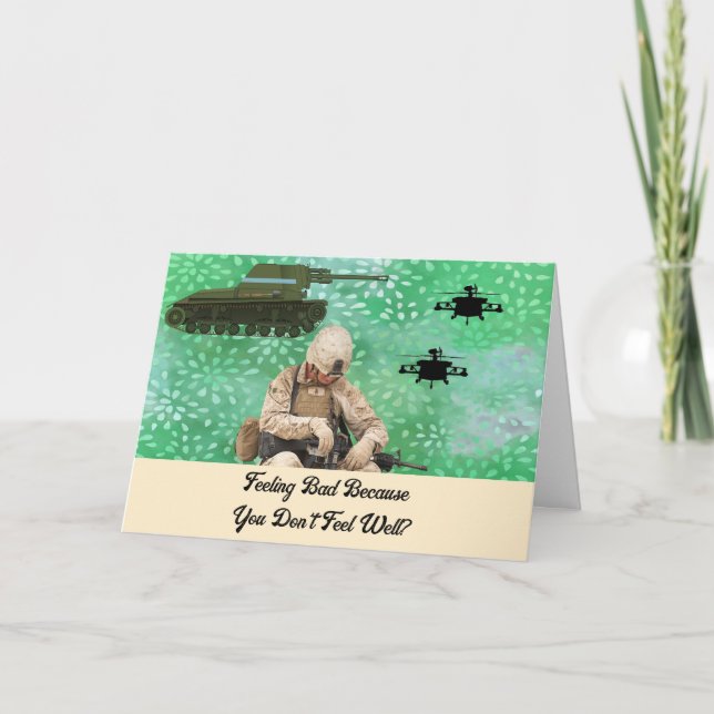 Tarjeta De Agradecimiento Obtener buenas cartas militares (Anverso)