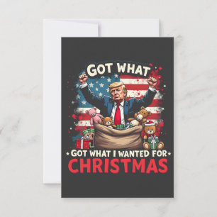 Tarjeta De Agradecimiento Obtuve Lo Que Quería De Los Navidades Trump Santa