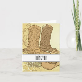 Tarjeta De Agradecimiento Occidente Cowboy Cowgirl Boots Gracias