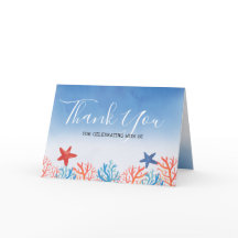 Ocean Baby Shower Watercolor Starfish Gracias