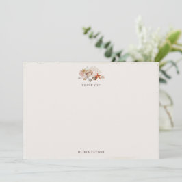 Tarjeta De Agradecimiento Ocean Seashells Beach Boho Coastal Bridal Shower
