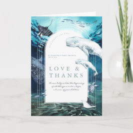 Tarjeta De Agradecimiento Océano de ballena de Beluga | Baby Shower Gracias