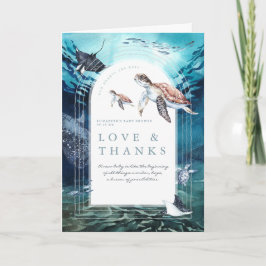 Tarjeta De Agradecimiento Océano de tortuga marina | Baby Shower Gracias