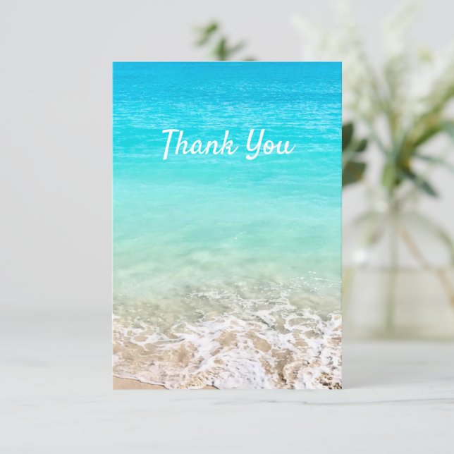 Tarjeta De Agradecimiento Océano hawaiano tropical Aloha   (Anverso de pie)