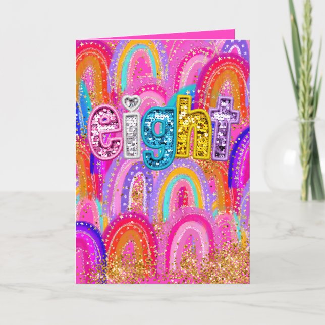 Tarjeta De Agradecimiento Octavo cumpleaños (Anverso)