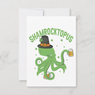 Tarjeta De Agradecimiento Octopus St Patricks Day Shamrocktopus Leprechaun