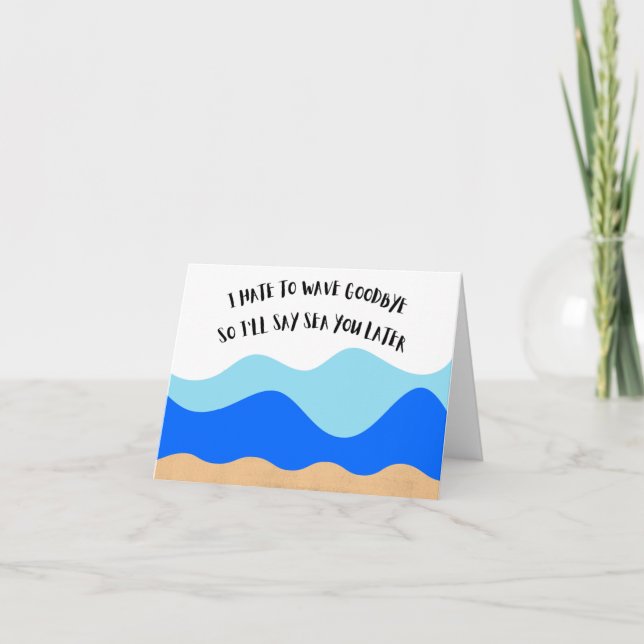 Tarjeta De Agradecimiento Odio Hacer Adiós - Pun Farewell Card (Anverso)