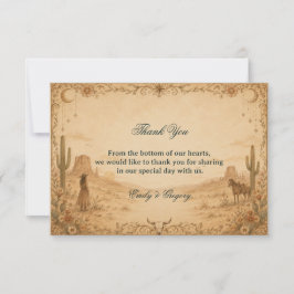 Tarjeta De Agradecimiento Oeste Cósmico Vintage