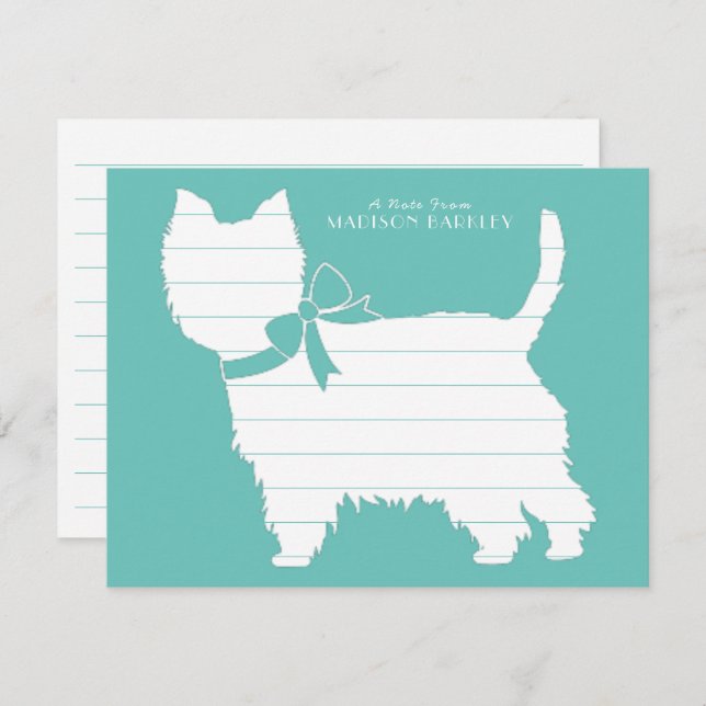 Tarjeta De Agradecimiento Oeste de Tierras Altas Terrier Perro Cachorro West (Anverso / Reverso)