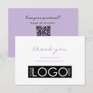 Tarjeta De Agradecimiento Oferta profesional personalizada Gracias Logo Púrp