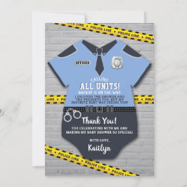 Tarjeta De Agradecimiento Oficial de policía Baby Shower