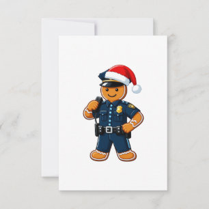 Tarjeta De Agradecimiento Oficial de policía de pan de jengibre Navidad 2026