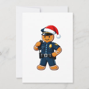 Tarjeta De Agradecimiento Oficial de policía de pan de jengibre Navidad 2026