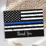 Tarjeta De Agradecimiento Oficial de Policía Personalizado Línea Azul Delgad<br><div class="desc">Tarjeta de agradecimiento a la policía delgada de la Línea Azul - Bandera estadounidense con colores de la bandera de la policía, diseño angustiado . Este agradecimiento de la policía es perfecto para agradecer a un oficial de policía o a los departamentos de policía. Personaliza el interior con tu mensaje...</div>