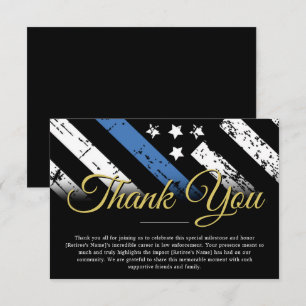 Tarjeta De Agradecimiento Oficial encargado de hacer cumplir la ley Fiesta d