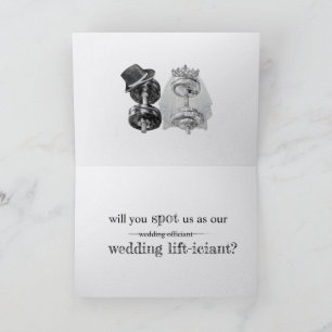Tarjeta De Agradecimiento Oficiante de boda de gimnasio Fitness Propuesta Pa