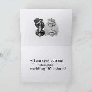Tarjeta De Agradecimiento Oficiante de boda de gimnasio Fitness Propuesta Pa