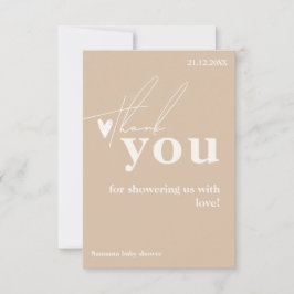 Tarjeta De Agradecimiento Oh Baby Boho Simple Heart Baby Shower