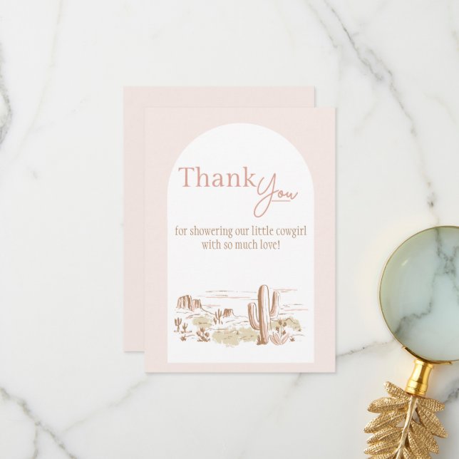 Tarjeta De Agradecimiento Oh Baby Cowgirl Flat Thank You Card (Anverso/Reverso In Situ)