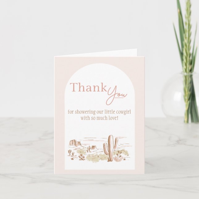 Tarjeta De Agradecimiento Oh Baby Cowgirl Folded Thank You Card (Anverso)