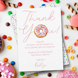 Tarjeta De Agradecimiento Oh Baby Donut Chicas Sprinkle Baby Shower