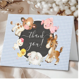 Tarjeta De Agradecimiento Oh Baby Farm Animals Baby Shower Gracias