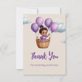 Tarjeta De Agradecimiento Oh Baby Shower Purple