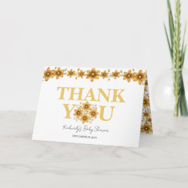 Tarjeta De Agradecimiento Oh Baby Watercolor Rose Gold Baby Shower