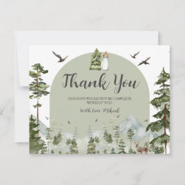 Tarjeta De Agradecimiento Oh Boy Adventure Pine Forest Navidad Baby Shower