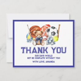 Tarjeta De Agradecimiento Oh Boy ALL STAR SPORT Baby Shower