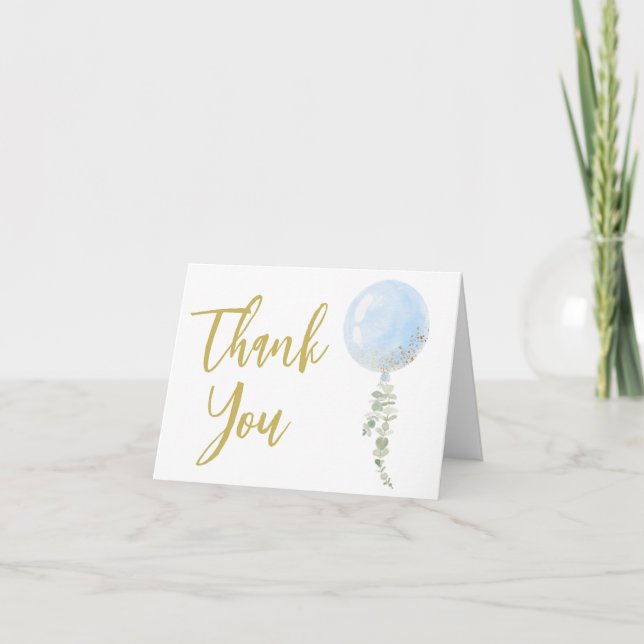 Tarjeta De Agradecimiento Oh Boy Baby Shower Thank You Card (Anverso)