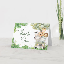 Tarjeta De Agradecimiento Oh Boy Jungle Safari Baby Shower