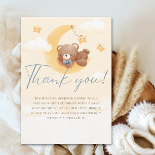 Tarjeta De Agradecimiento Oh Boy, Teddy Bear Baby shower boy