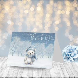 Tarjeta De Agradecimiento Oh Boy Winter | Woodland Baby Shower