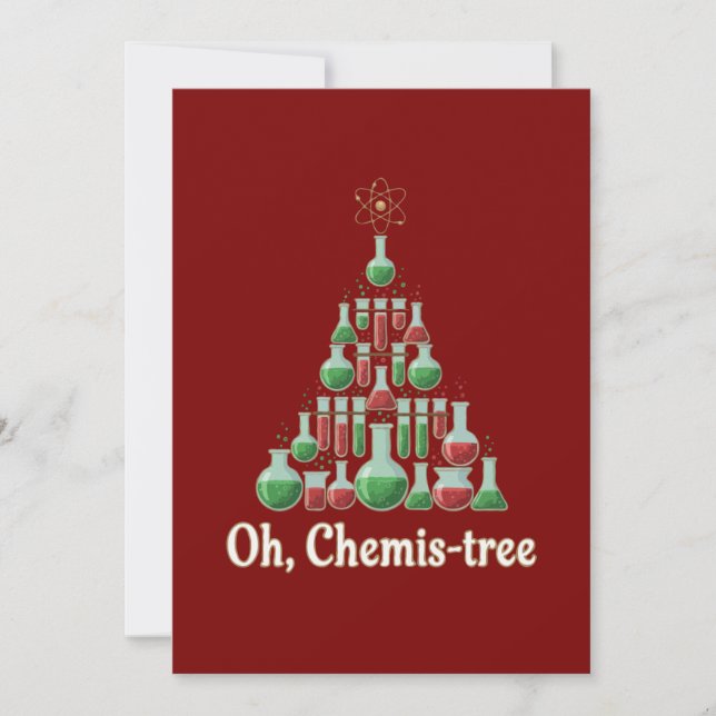 Tarjeta De Agradecimiento Oh Chemis-tree Funny Science Chemistry Christmas  (Anverso)