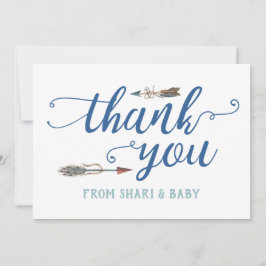 Tarjeta De Agradecimiento Oh chico, Tribal Baby Shower Gracias