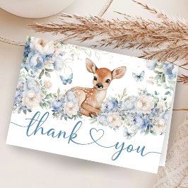 Tarjeta De Agradecimiento Oh Deer Baby Shower Boy Folded Thank You Card